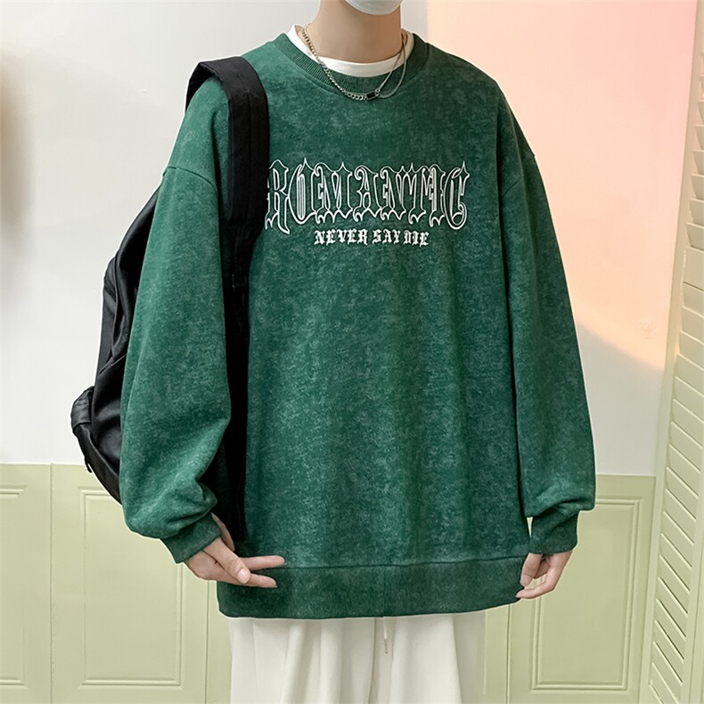 秋季港风圆领卫衣男宽松长袖打底衫外套XZ214-8Y286P35,男装卫衣,星座1204-3