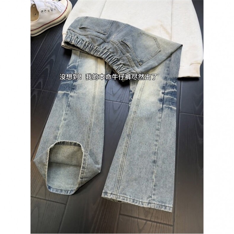 闪电纹半松紧牛仔裤男长裤A138-P40,男装牛仔裤,电商D312
