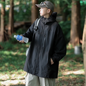 冲锋衣夹克男韩版潮流拉链口袋连帽防水2023秋冬ins外套W5251-P62图片