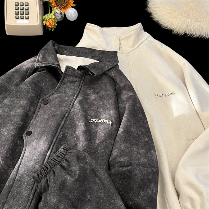 金属LOGO美式夹克衫潮男外套麂皮棒球服休闲冲锋衣6010-P60-控108,男装夹克,星座207