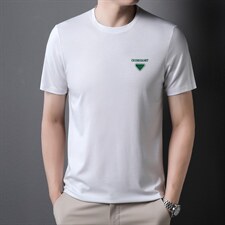 2023新款纯色高端短袖t恤男夏冰丝薄款无痕翻领休闲体恤衫上衣,男装T恤,电商B212（原钱塘6029）