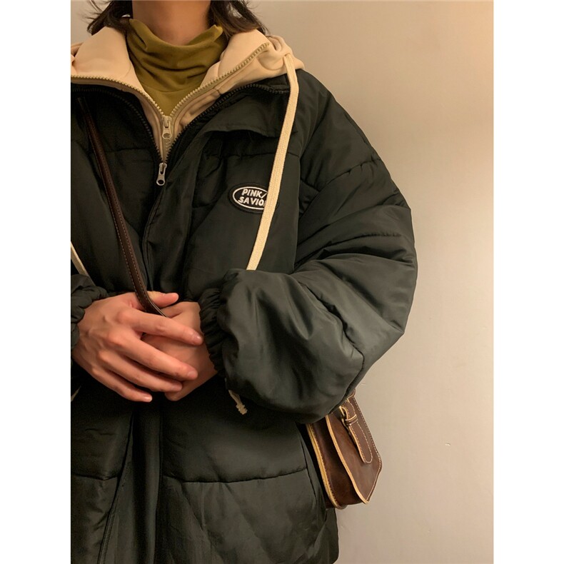 冬装拼接棉衣假两件外套加厚棉服港风棉袄厚1016-1W55P108K145,男装棉衣,星座1016-1（原电商B408-1）