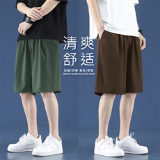 运动短裤男夏季薄款冰丝速干裤宽松健身休闲五分裤DK516特批15，男装休闲裤，星座718-1