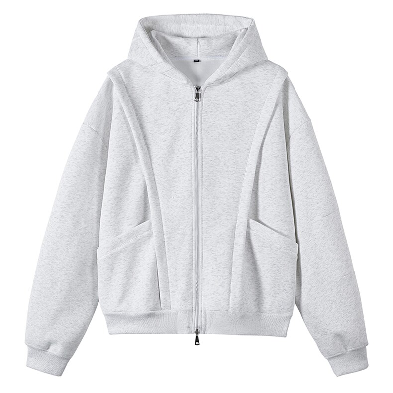 抖音得物高品质二开25秋冬美式重磅宽松结构设计连帽卫衣外套W78，男装卫衣，电商A486-1