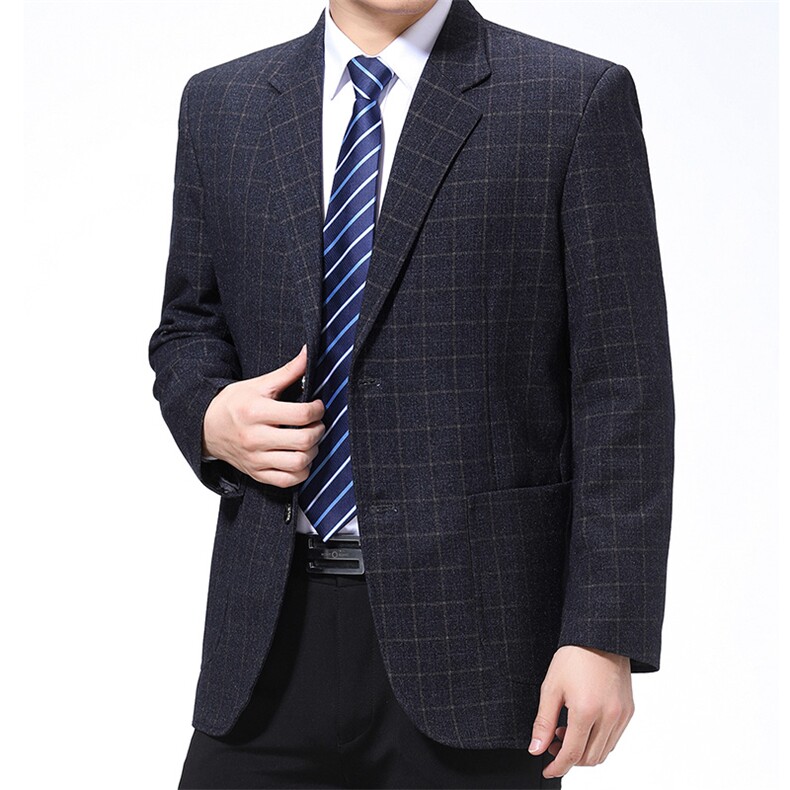 2023年秋季新款休闲西服商务西装中年男士单西弹力宽松外套男,男装西服,电商B212（原钱塘6029）