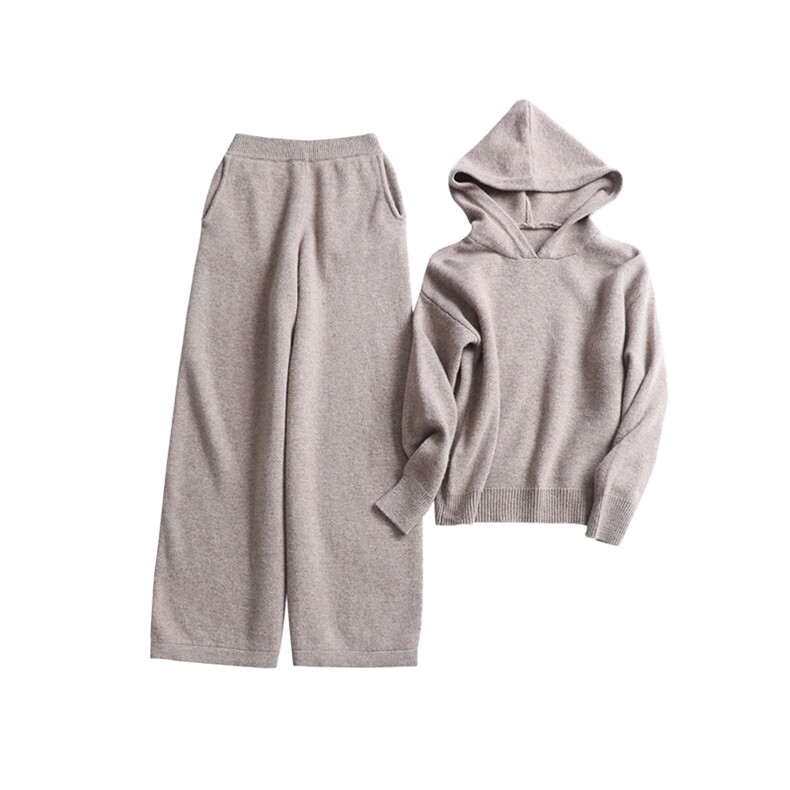 时尚百搭女士羊毛套装简约休闲显瘦两件套舒适保暖气质优雅,女装套装/套裙,暖思雅