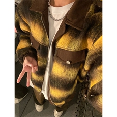 现货！毛呢翻领外套高级设计感小众短款情侣夹克R1069-P95/数据款，男装夹克，星座1005-6