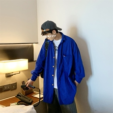 灯芯绒衬衫男港风潮流2023秋冬季新款ins宽松百搭帅外套W3314-P39，男装衬衫，星座412-3