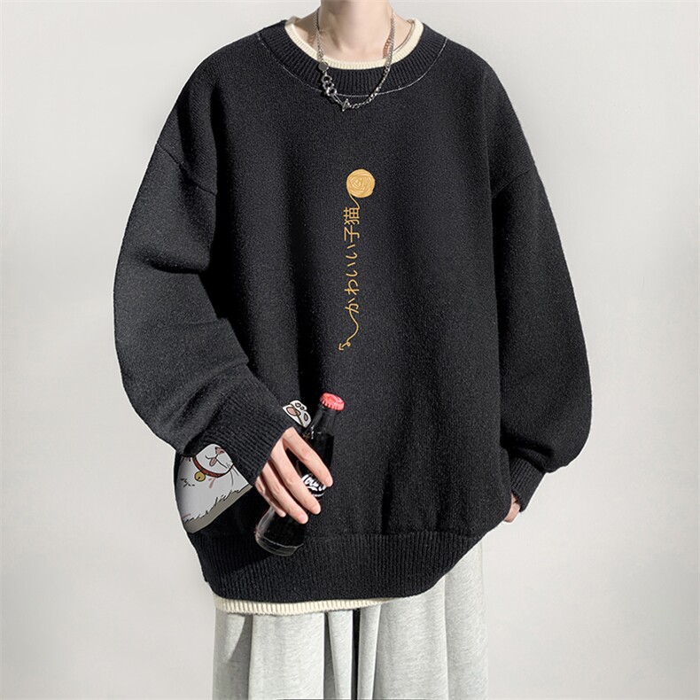 控78假两件毛衣男大码加绒针织衫男毛线衣M80013-P55加绒P70,男装针织衫/毛衣,电商A040
