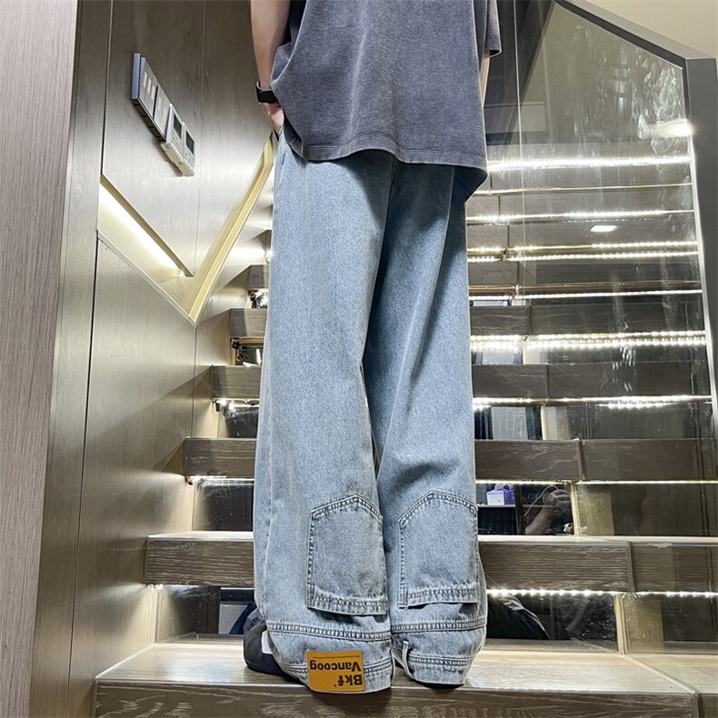 免烫牛仔裤简约港风舒适休闲透气百搭垂顺宽松坠感 K800-特批45图片