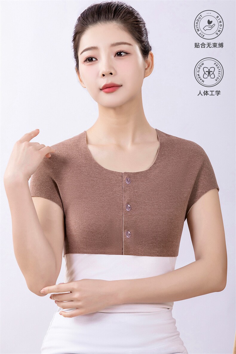 时尚保暖仿护肩短袖上衣,饰品周边,晨宏羊绒