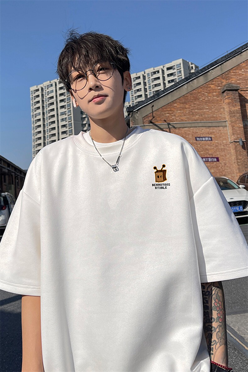 麂皮绒！重磅麂皮绒短袖t恤男JPDX204-特P19控38,男装T恤,电商B367
