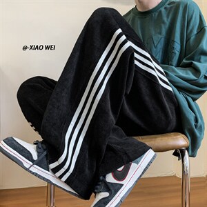 秋季新款条纹休闲裤男宽松拖地裤D329-QM527-P60-控78图片