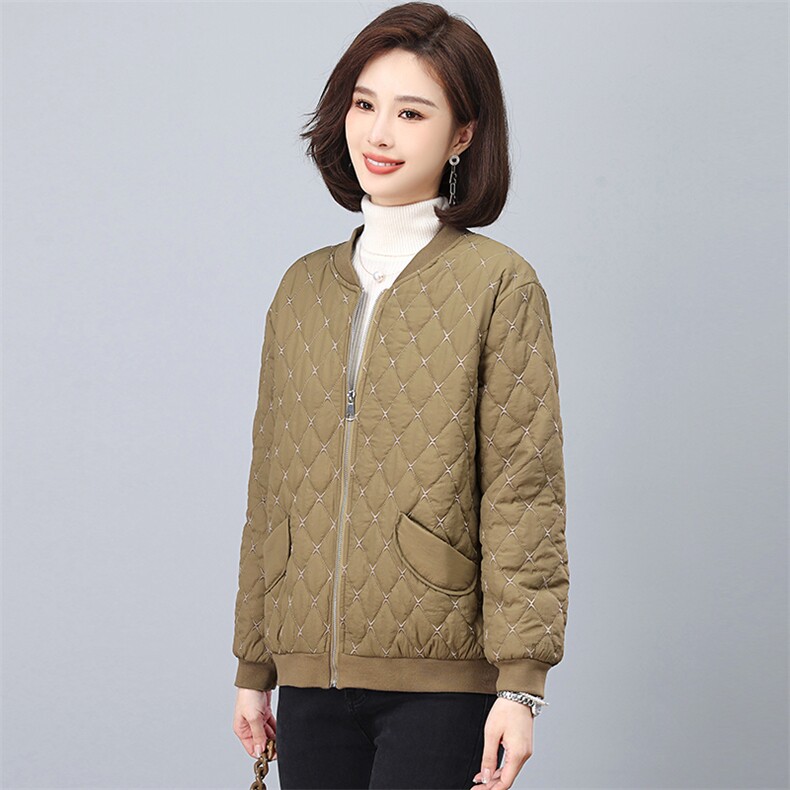 全年备货不下架~2023冬季新款菱格棉衣绗线轻薄款棉服,女装棉衣/棉服,忆绮罗