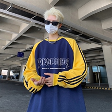 抖音得物供货提供视频秋冬重磅美式宽松织带圆领卫衣0750，男装卫衣，电商A486