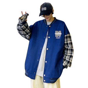 JK809 P65港风拼接棒球服百搭休闲宽松夹克外套男图片