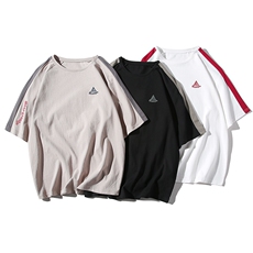 2021新款夏季短袖t恤男士打底衫韩版拼色中袖上衣服潮DS350TP25，男装T恤，电商A102