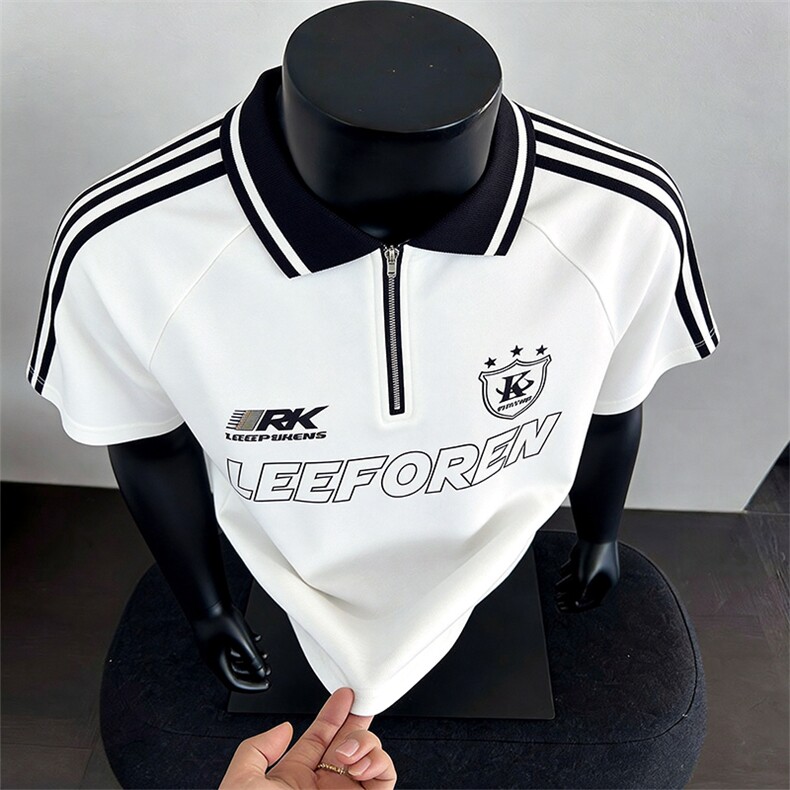 2026夏季新款学院风三条杠polo衫短袖T恤凉感抗菌DT302-特P33，男装T恤，电商C307