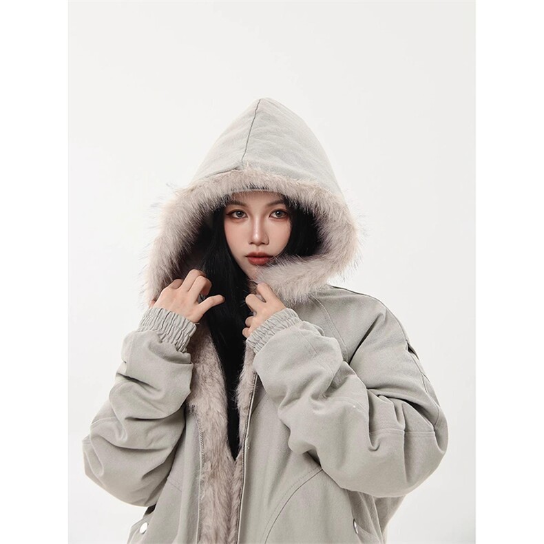 现货高品质美式高街冬季重磅硬挺短款座山雕毛领棉衣男女加厚外套，男装棉衣，电商A443