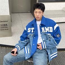 夹克男款秋季潮牌拼接衣服2025新款春秋装男士休闲外套，男装夹克，星座1210-1