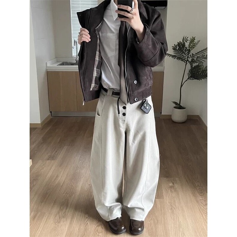 现货自制老钱棕千鸟格内哈灵顿夹克鹿皮顿,男装夹克,星座910A