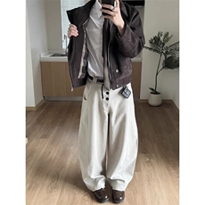现货自制老钱棕千鸟格内哈灵顿夹克鹿皮顿，男装夹克，星座910A
