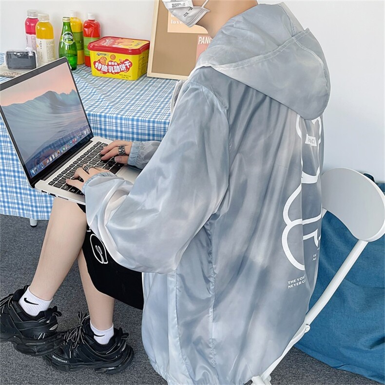 防晒服男夏季薄款宽松潮牌小熊外套青少年男生防晒衣潮W840-P32,男装夹克,星座512-2