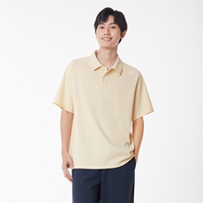 黑色美式亨利领短袖男款夏季重磅华夫格T恤打底衫cleanfit七分袖，男装Polo衫，星座301D-4(原星座1004-4）