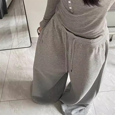 重磅美式复古慵懒休闲卫裤女春季新款宽腰头宽松高腰阔腿跳舞裤子，女装休闲裤，星座1210-1