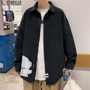 春季长袖衬衫男宽松港风衬衣男外套男CSCS281-P35图片