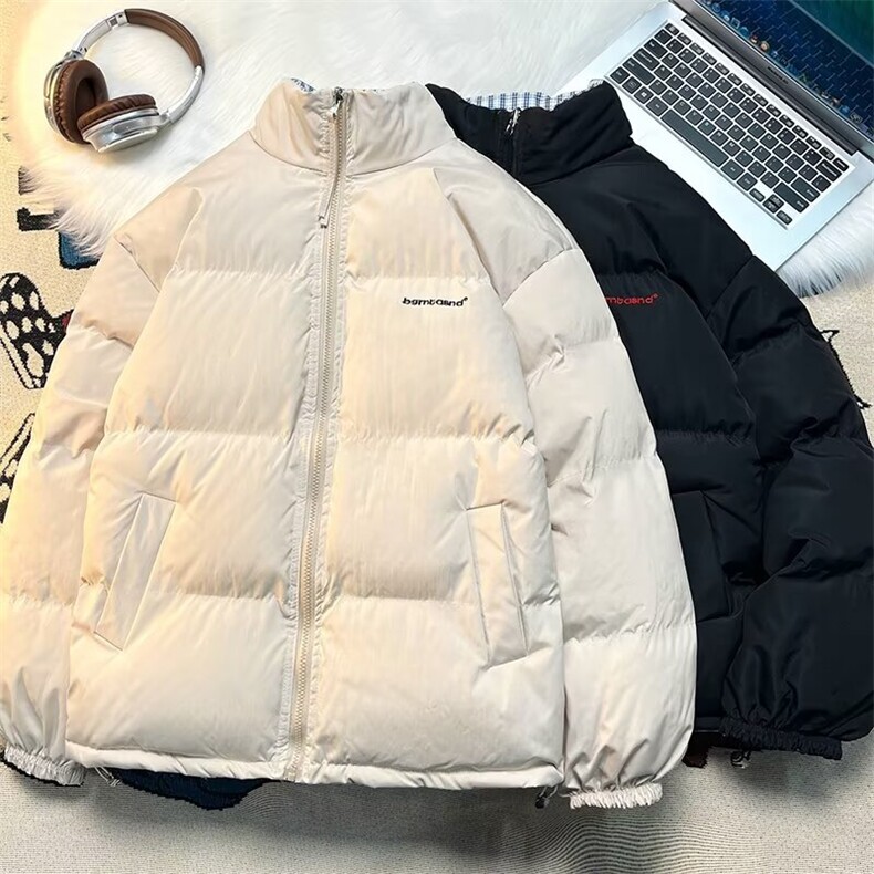 加绒加厚冬款男两面穿棉衣立领面包服条纹格子保暖外套MA264P105,男装棉衣,星座1013-1