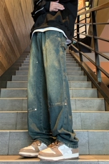 春秋现货伐木工装牛仔裤男宽松直筒GK07-P55-限价68，男装牛仔裤，星座310A-1