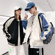 JK6605P65港风情侣拼色棒球服上衣外套宽松百搭夹克，男装夹克，星座1204-3