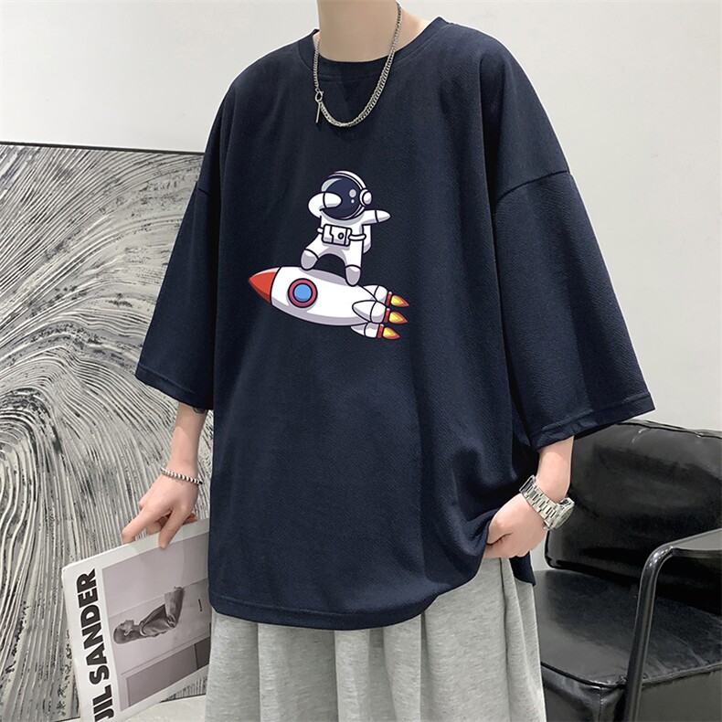 Q11158-P30春夏季七分袖t恤男大码五分袖男短袖中袖大皂风,男装T恤,电商A040