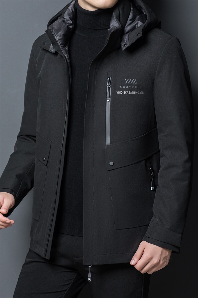 X20219钱塘2020-1冬季男士羽绒服连帽高端90白鹅绒P300,男装羽绒服,钱塘207-1