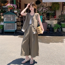 2026新款老钱风高级感时尚套装夏季新款气质百搭拼接套装，女装套装/套裙，网红馆
