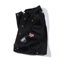 Jk616-p45M-5XL现货白底牛仔夹克肥仔量足破洞大码，男装夹克，星座103A