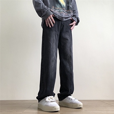 904-KZ02-P65-K852023设计款直筒长裤侧拉链系带男高街潮牛仔裤，男装休闲裤，星座904