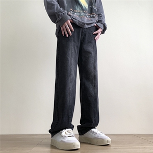 904-KZ02-P65-K85 2023设计款直筒长裤侧拉链系带男高街潮牛仔裤图片