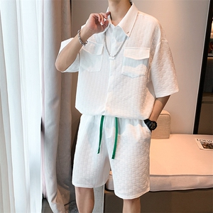 夏季t恤套装男休闲短袖短裤两件套搭配一套衣服帅气TZ0783-P55图片