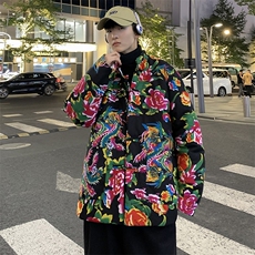 MY207风盘扣加厚保暖东北大花棉衣外套大码男女特色花棉袄潮，男装棉衣，星座115A(原星座507）