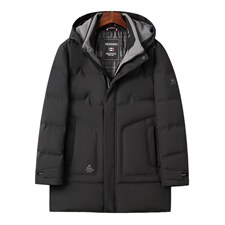 中老年羽绒服男中长款爸爸冬装休闲外套中年男士QLMF8239-P305图片