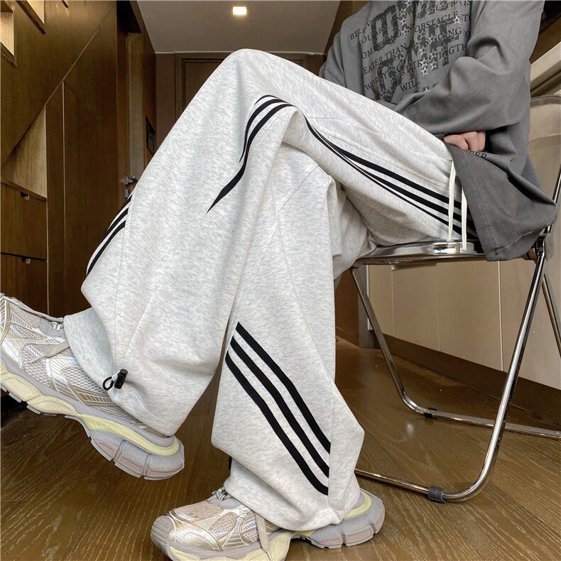 2025秋季新款潮流条纹美式运动宽松休闲卫裤B315-K131-特p40控78,男装休闲裤,电商B315