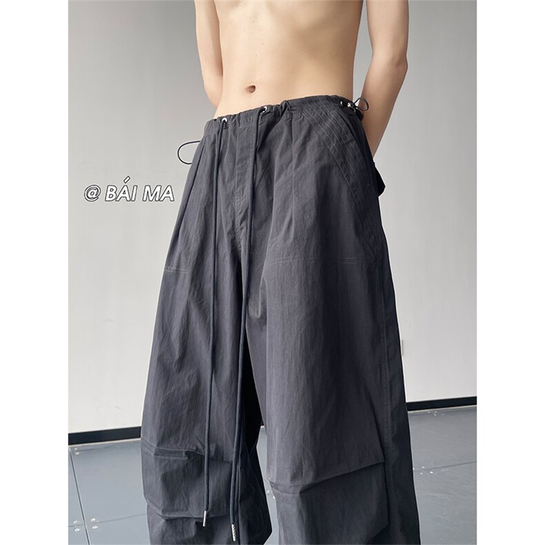 22美式复古垂感休闲宽松机能裤伞兵裤工装裤男女XZ211-1-K2347-65，男装工装外套，星座211-1