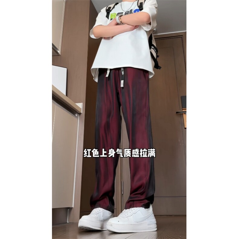 ！冰丝裤男夏季薄款高级感垂感阔腿休闲裤BK0003-特P30图片