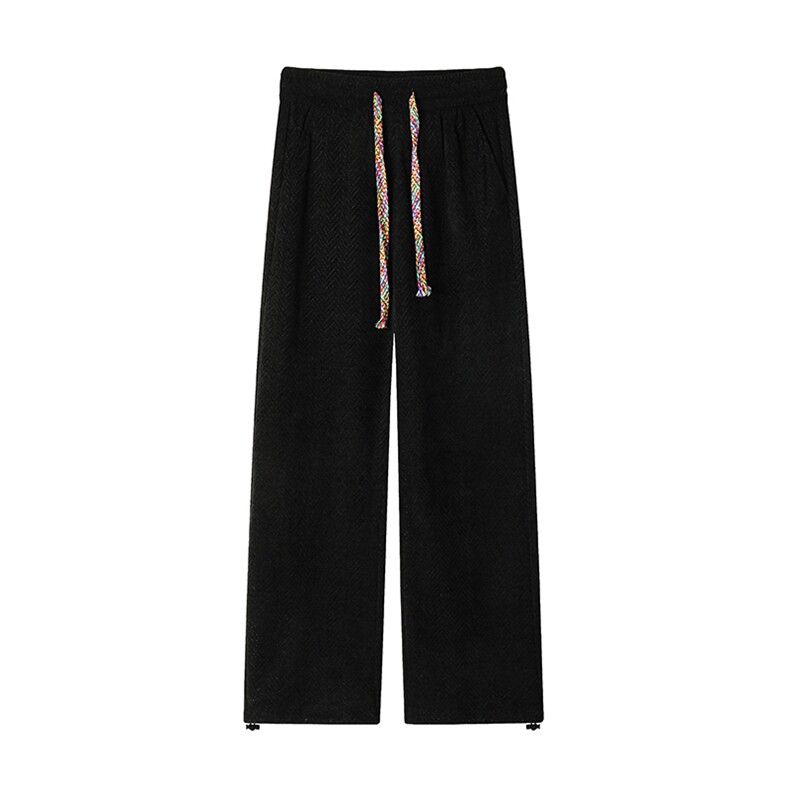 300g雪尼尔小众设计人字纹彩色抽绳宽松休闲裤男K24143-特P35控68,男装休闲裤,电商A001-1