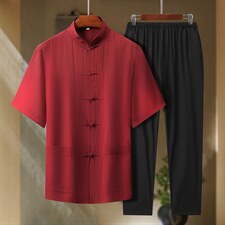 BETZ2201钱塘2020-2风亚麻唐装中老年男装中老年套装P120,男装中老年男装,钱塘207-2