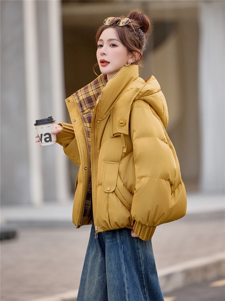 新标90绒2025冬季新款加厚保暖白鸭绒连帽羽绒服女,女装羽绒服,余墨