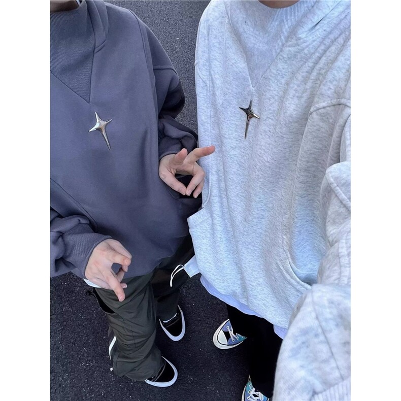 时尚简约长袖连帽卫衣ins慵懒潮流原宿百搭文艺新款日系流行气质图片