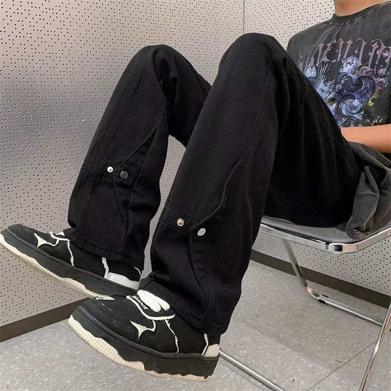 牛仔裤春季青春流行潮男宽松直筒长裤直脚拉链新款K691P43,男装牛仔裤,星座1116-2